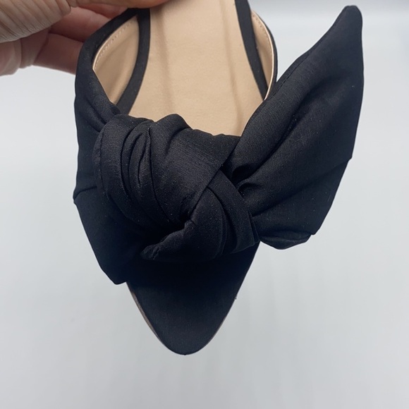 Lina Gomez - Black Fabric Open Toe Knot Bow Sandal Size 36 - Picture 10 of 14